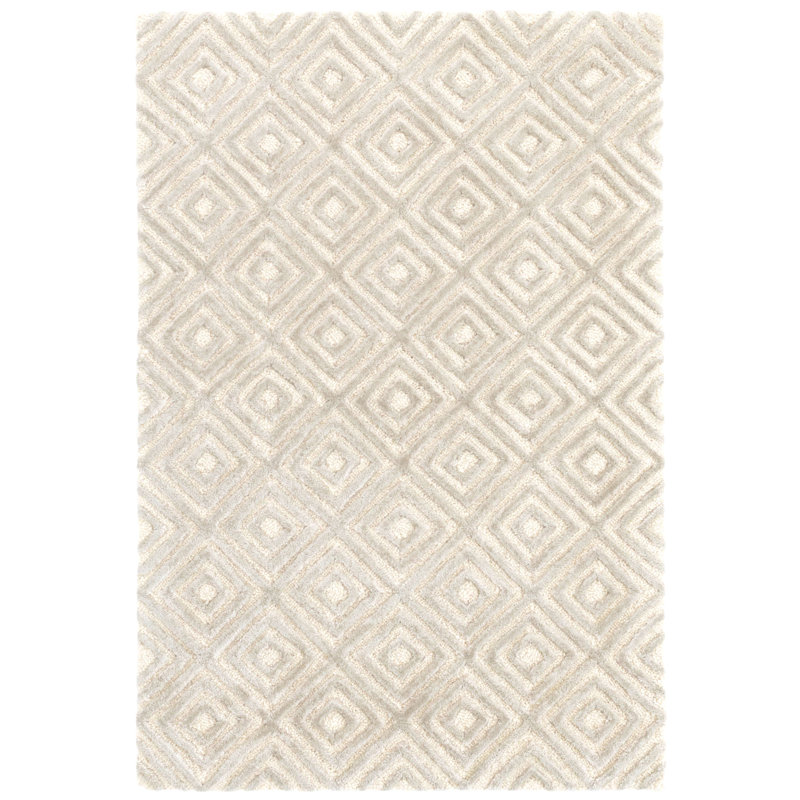 Dash and Albert Rugs Cut Diamond Tufted Geometric Area Rug In Beige